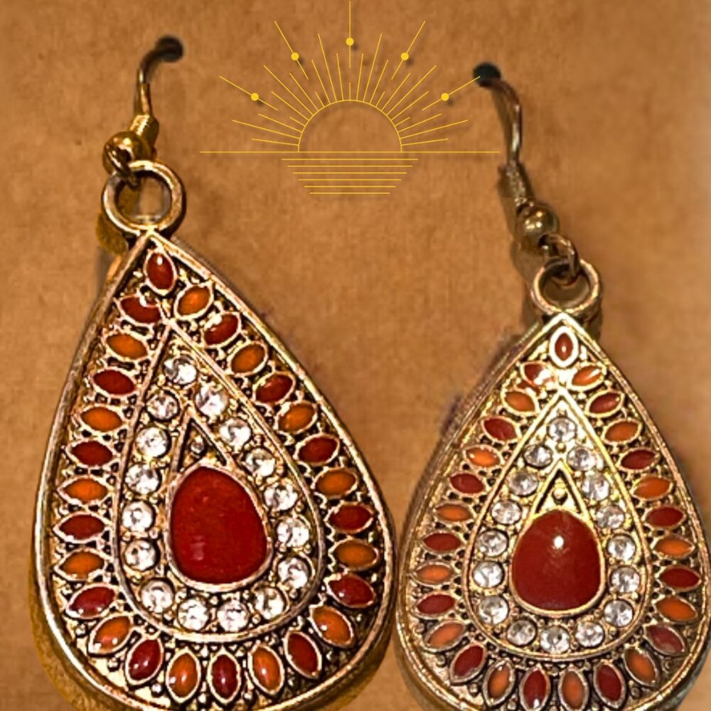 EUC Red Bohemian Style Earrings